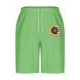thumbnail image 4 of FRSASU Mens Casual Summer Beach American Flag Sunflower Graphics Shorts 9 Inch Lightweight Drawstring Elastic Waist Shorts with Pockets Green, 4 of 5