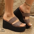 thumbnail image 6 of DeHolifer Womens Sandals Plus Size Wedge Comfortable Open Toe Slip On Flat Slides Casual Summer Sandals, 6 of 8