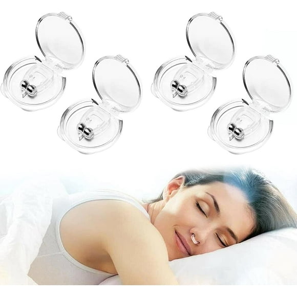 4 Pcs Anti Snoring Devices - Silicone Magnetic Anti Snoring Nose Clip, Help Stop Snoring
