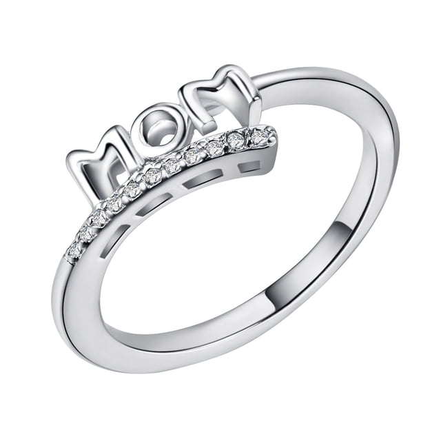 Anillo MOM Regalo del día de la madre Anillo de circón con incrustaciones chapado en cobre Wmkox8yi sjalhkljlk1915