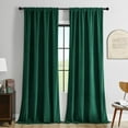 thumbnail image 1 of Cortinas Joydeco de terciopelo verde oscuro, 213 cm de longitud, 2 paneles, 1 of 7