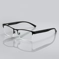 thumbnail image 3 of 8 PK Mens Reading Glasses Spring Hinge - Square Metal Half-Frame - Blue Light Blocker Readers +2.75, 3 of 6