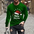 thumbnail image 2 of Visit the JURANMO Store Mens Big and Tall Novelty Graphic Tees Xmas Snowman Print Long Sleeve Casual Tee Tops Funny Christmas Party T Shirts Green M, 2 of 6