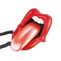 TelPal Landline Phones for Home, Red Mouth Telephone, Novelty Big Tongue Phone, Wired Funny Lip Phone Gift, Cartoon Shaped Real Corded Lips Telephone Set