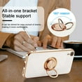 thumbnail image 5 of Electroplated Magnetic Ring Holder Case for iPhone XR, 360 Degree with Rotation Metal Finger Ring Holder Magnet Car Holder Soft Silicone Shockproof Cover for iPhone XR - White, 5 of 15