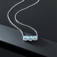 thumbnail image 4 of Gem Stone King 4.05 Ct Oval Blue Zircon 925 Sterling Silver Necklace, 4 of 4