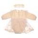 thumbnail image 1 of Pelele de encaje para recién nacida, manga larga con diadema, conjunto infantil, cómodo vestido de princesa de encaje de lino y algodón para uso diario en primavera, fiestas y sesiones de fotos, 1 of 8