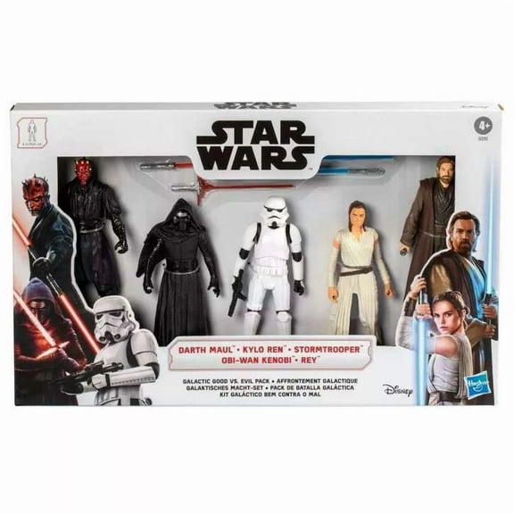 Star Wars Galactic Good vs. Evil Pack Action Figure 5-Pack (Darth Maul, Kylo Ren, Stormtrooper, Obi-Wan Kenobi & Rey)
