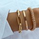thumbnail image 1 of Brazaletes con abalorios de Color dorado grueso bohemio, nueva joyería de moda 2022, 4 Uds., conjunto de pulseras de cadena cubana Curb Punk para regalos de mujer Tan Jianjun unisex, 1 of 2