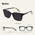 thumbnail image 3 of OPULIZE KOI Reading Sunglasses 2 Pack - Large Rectangular Frame - Tinted Lens UV400 - Black-Clear - Mens Womens - Spring Hinges - SS50-1C - +1.00, 3 of 6