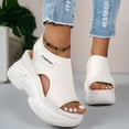 thumbnail image 3 of Rokment Platform Athletic Mesh Walking Nursing Sandals for Women 2026 Comfortable Stretchy Hollow out Open Toe Chunky Wedge High Heels Casual Orthotic Slip on Summer Shoes White Size 9, 3 of 7