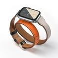 thumbnail image 3 of ALMNVO Genuine Leather Strap Compatible with Apple Watch Bands 45mm 41mm Double Tour Wristband Bracelet belt iWatch Bands,Leather Compatible with Apple Watch Series 8 7 45 mm 41mm, 3 of 9