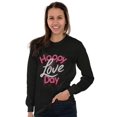 thumbnail image 4 of Happy Valentines Love Day Date Cute Women's Long Sleeve T Shirt Brisco Brands S, 4 of 6