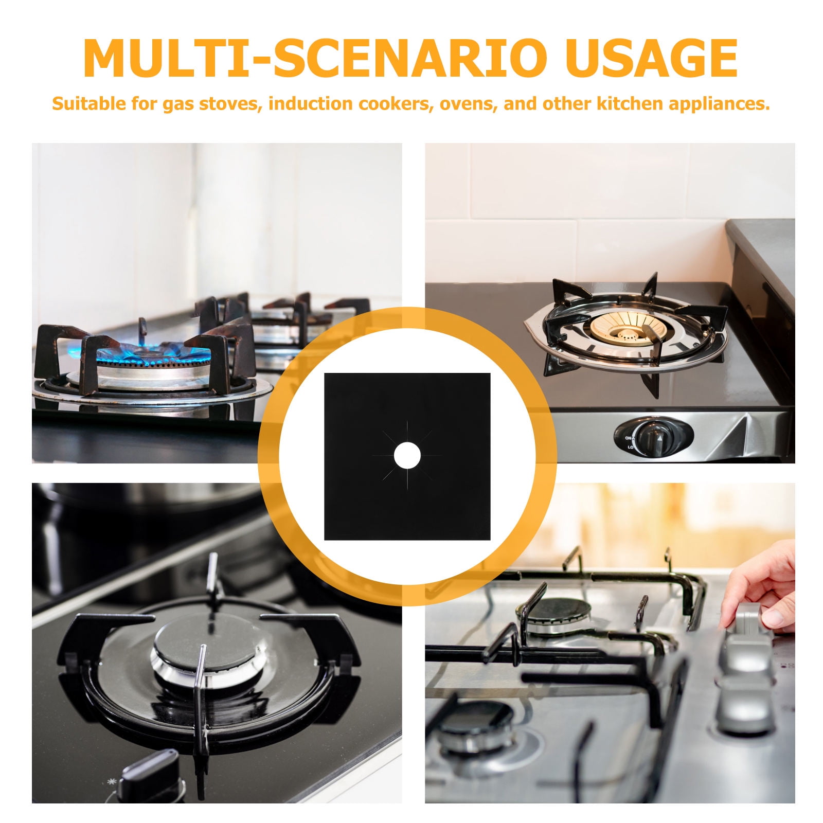 KAKOWELY 8 Pads Silicone Stove Top Covers for Induction Cookers 11.8x11.8in