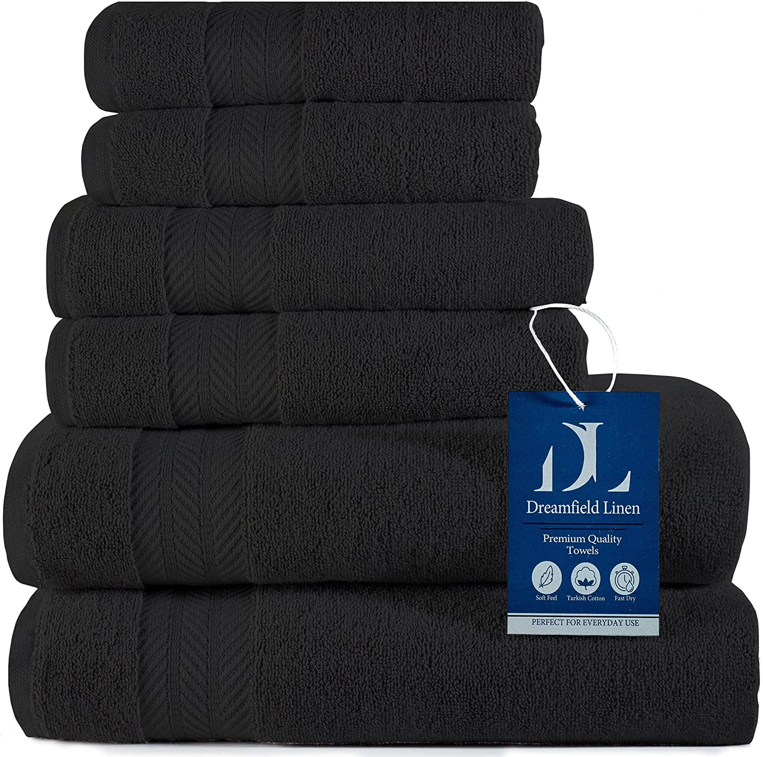 Diamond Beach Bath Gym Spa Hammam Throw Dark Grey 2x Turkish Cotton Towels 