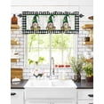 thumbnail image 2 of St. Patrick''s Day Kitchen Window Valances, Lucky Shamrock Clover Gnome Valance, White and Black Buffalo Plaid Small Curtain Rod Pocket Light Filtering Bathroom Living Room Decor Curtains 54x18 Inch, 2 of 6