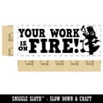 thumbnail image 2 of Your Work is On Fire Dragon Teacher Student School Self-Inking Rubber Stamp Ink Stamper - Red Ink - Large 2-3/4 Inch, 2 of 7