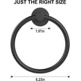thumbnail image 5 of Paquete de 2 toalleros para pared de baño, anillo de toalla negro mate, soporte para toallas de mano de acero inoxidable 304, colgador de toallas resistente para baño, cocina, 5 of 5