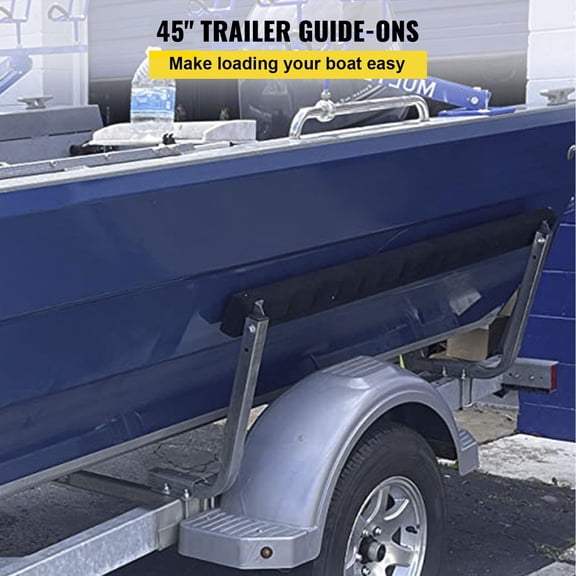 Boat Trailer Guide-ons, 2 PCS Rustproof Steel Trailer Guide ons, Trailer Guides with Carpet-Padded Boards, Mounting Parts Included, for Ski Boat, Fishing Boat or Sailboat Trailer