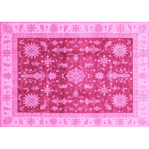 Ahgly Company Indoor Rectangle Oriental Pink Traditional Area Rugs, 2' x 4'