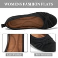 thumbnail image 3 of Ecetana Bailarinas de Mujer con Lazo, Ante Negro Plegables, 3 of 6