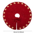 thumbnail image 3 of Mini Knitted Christmas Tree Skirt, 12.59Inch Red Tree Mat with Fabric Bow, for Tabletop Desktop Mini Xmas Tree Base Holiday Home Decoration, 3 of 7