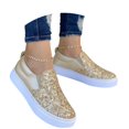 thumbnail image 3 of Women's Carnival Shoes Fashion Glitter Platform Slip On Casual Comfortable Flat Sneakers Shoes, 3 of 7