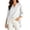ZA-White-3/4 sleeve tops for women, variant on Qzwdhjm Womens 3/4 Sleeve Tops Stand V Neck Linen Top with Asymmetric Hem Side Pleated Loose Casual Shirts for Summer Going Out