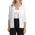 thumbnail image 6 of QUALFORT Women’s 100% Cotton Lightweight Button-Front Cardigan Sweater，crew neck Long Sleeve Knit, 6 of 6
