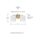 thumbnail image 4 of Capital Lighting 153021MA-549 Weller 2 Light 15" Wide Vanity Light - Brass, 4 of 7
