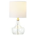 thumbnail image 2 of Evelyn&Zoe 15" Traditional Clear Glass Teardrop Mini Lamp with White Drum Linen Shade, 2 of 5