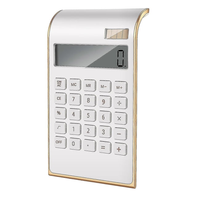 Calculator, Slim Elegant Design, Office/home Electronics, Dual Powered Desktop Calculator, Solar Power, 10 Digits, Tilted Lcd Display, Inclined Design
