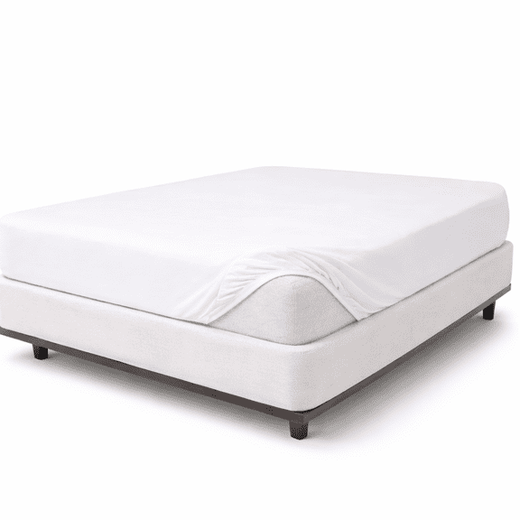 Twin Size Fitted Mattress Protector, Polyester Water-Resistant Cover, 14" Deep Pocket