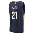 thumbnail image 3 of Men's Fanatics Yves Missi Navy New Orleans Pelicans 2024 NBA Draft Fast Break Player Jersey - Icon Edition, 3 of 3