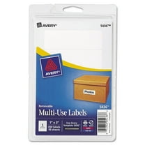 Avery(R) White Removable Print or Write Labels 5436, 1" x 3", Pack of 250