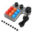 thumbnail image 2 of Teclado programable de 9 teclas con 3 perillas, compatible con USB, Bluetooth, Teclado mecánico Macro con una mano para videojuegos y oficina, 2 of 8