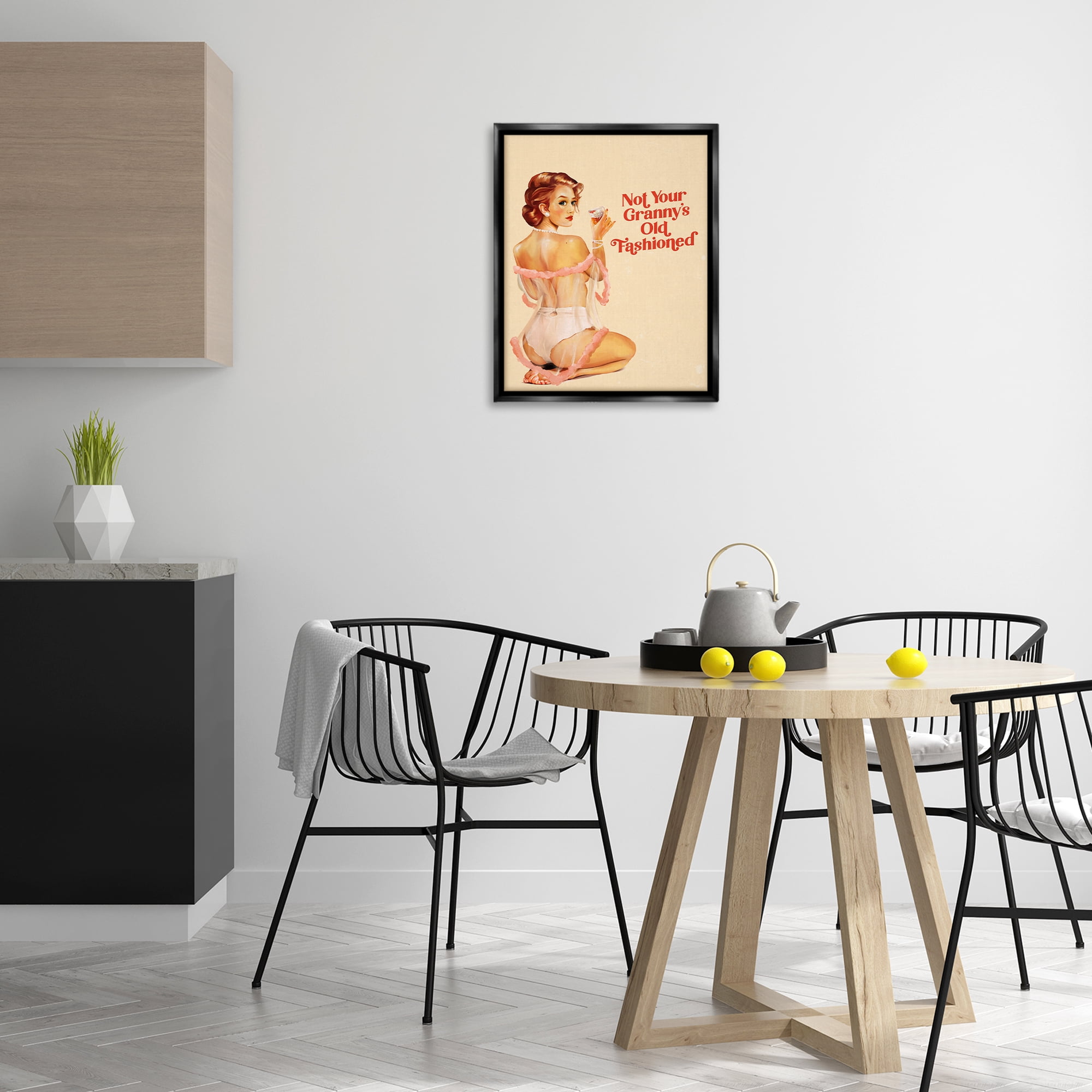 Stupell Industries Not Your Granny's Old Fashioned People Painting Black Floater Framed Canvas Art Print Wall Art, 17 x 21
