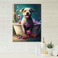 thumbnail image 2 of Designart Colorful Cartoon Dog In The Tub Canvas Wall Art, 2 of 5