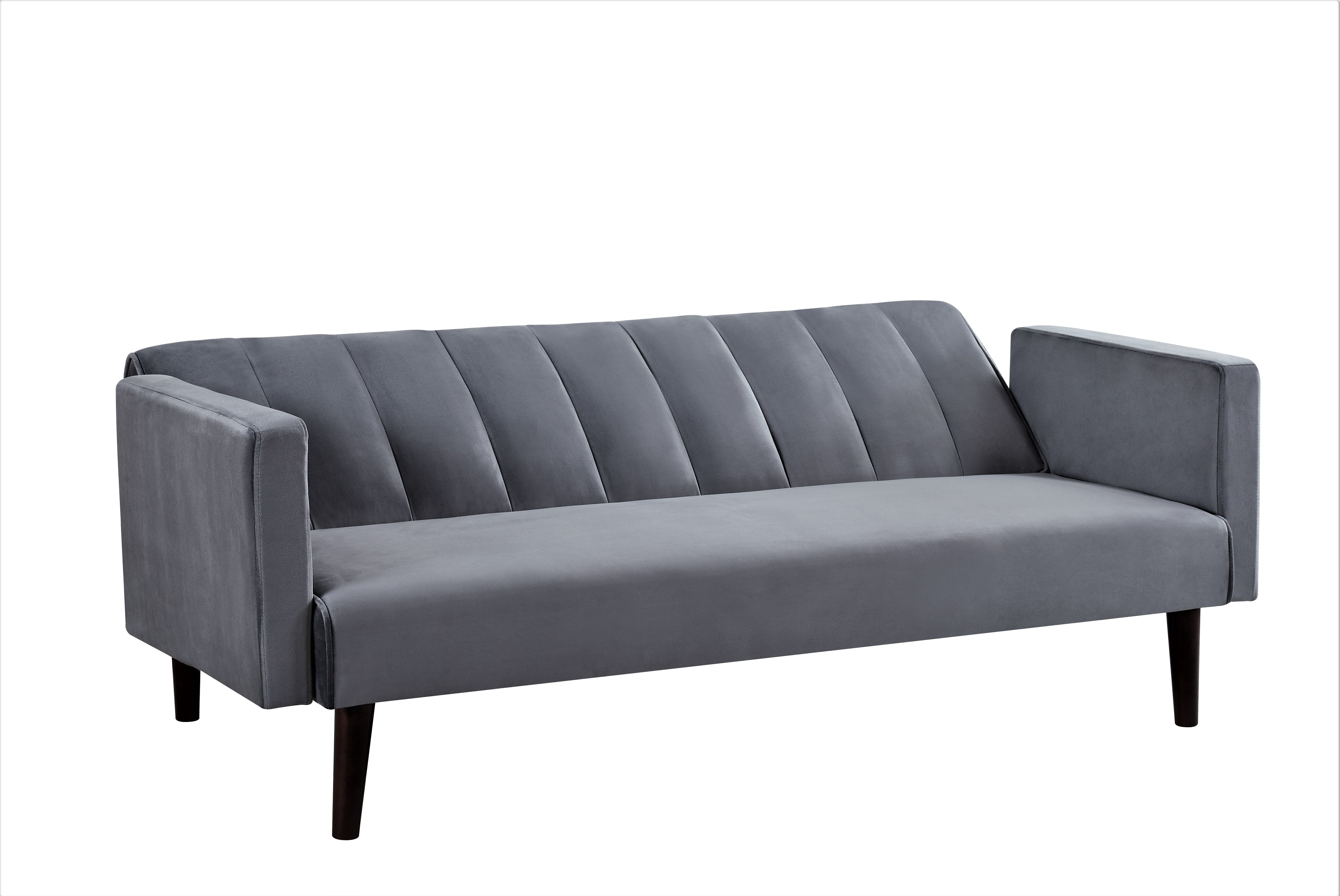 Gewnee 72" Sleeper Sofa Bed, Convertible Soft Linen Futon Couch with Folding Backrest,Modern Couch for Home and Guest Room，Gray