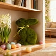 thumbnail image 5 of Tyidzon Easter Bunny Figurine - 6.1 Inch Flocked Moss Bunny Statue for Tabletop, Green Easter Decorations for Spring Home Decor Gifts, 5 of 7