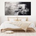 thumbnail image 2 of Large Black and White Wall Art Minimalist Wall Art Large Abstract Wall Art Canvas Black and White Oil Painting Modern Living Room Wall Decor,Unstretched,Frameless,(51*102cm)20*40Inches, 2 of 5