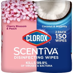Clorox Scentiva Disinfecting Wipes Value Pack, 150 Count