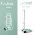 thumbnail image 1 of Chariot Utilitaire Pliable Vert Menthe à 4 Roues avec Poignée Télescopique en Aluminium (3 Niveaux Réglables), Capacité Robuste de 60 kg pour le Magasinage, le Transport d'Épicerie, le Transport de Bagages et l'Usage Domestique – Inclus Gratuit, 1 of 5