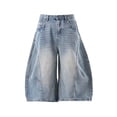 thumbnail image 5 of Womens Capris Casual Cargo Capri Pants Relaxed Fit Straight Leg Trousers Lightweight Summer Streetwear Solid Blue L, 5 of 5