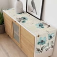 thumbnail image 4 of Teal Spring Floral Table Runner - 70 Inch Long, Kitchen Dining Table Runner Dresser Scarves, Vintage Botanical Retro Art Farmhouse Decor for Coffee Tables Wedding Party Banquet, 4 of 8