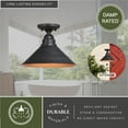 thumbnail image 6 of Outland Hammered Metal Bronze Rustic Outdoor Semi Flush Mount Ceiling Light, 6 of 13