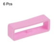 thumbnail image 3 of Unique Bargains 6pack Watch Strap Loop Fastener Rings 26mm Rubber Watch Holder Keeper Pink, 3 of 6