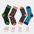 thumbnail image 7 of Cosyfeel Crew Socks for Women 4-Pack Soft Cozy Cotton Women's Cotton Eco-Friendly Cute Patterns Multicolor Women Sock (Music, 9-12 US), 7 of 7