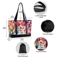 thumbnail image 2 of FORMRS Canvas Laptop Tote Bag for Women with 15.6" Computer Compartments Shoulder Handbag, Black Colorful Circles, 2 of 7