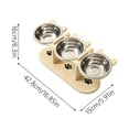 thumbnail image 2 of Gytml Elevated Triple Cat Bowls With Wooden Stand, Raised 3 Stainless Steel Dishes For Food Water, Easy Clean Feeder For Cats & Small Dogs(White-16.85Inch), 2 of 8